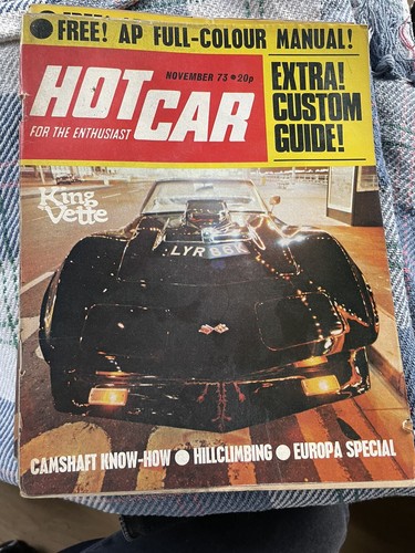 Heißes Auto Nov 1973 Nockenwelle Know How kundenspezifische Anzeigen 1970er Jahre Vintage