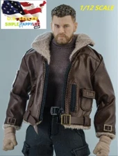 1/12 brown Leather Fur Jacket for 6" figure SHF Nota Mezco MixMax PHICEN ❶USA❶