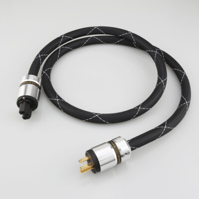 HiFi Audiophile 12AWG US EU Gold Plated Plug Power Cable Mains Audio Supply Cord