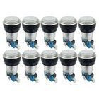 10 x White 5V LED T10 28mm Round Illuminated Arcade Push Buttons & Microswitches
