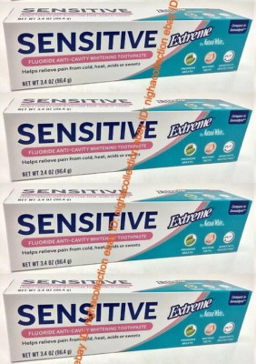 ( LOT 4 ) Natural White Sensitive Extreme Whitening Toothpaste 3.4 oz Ea SEALED