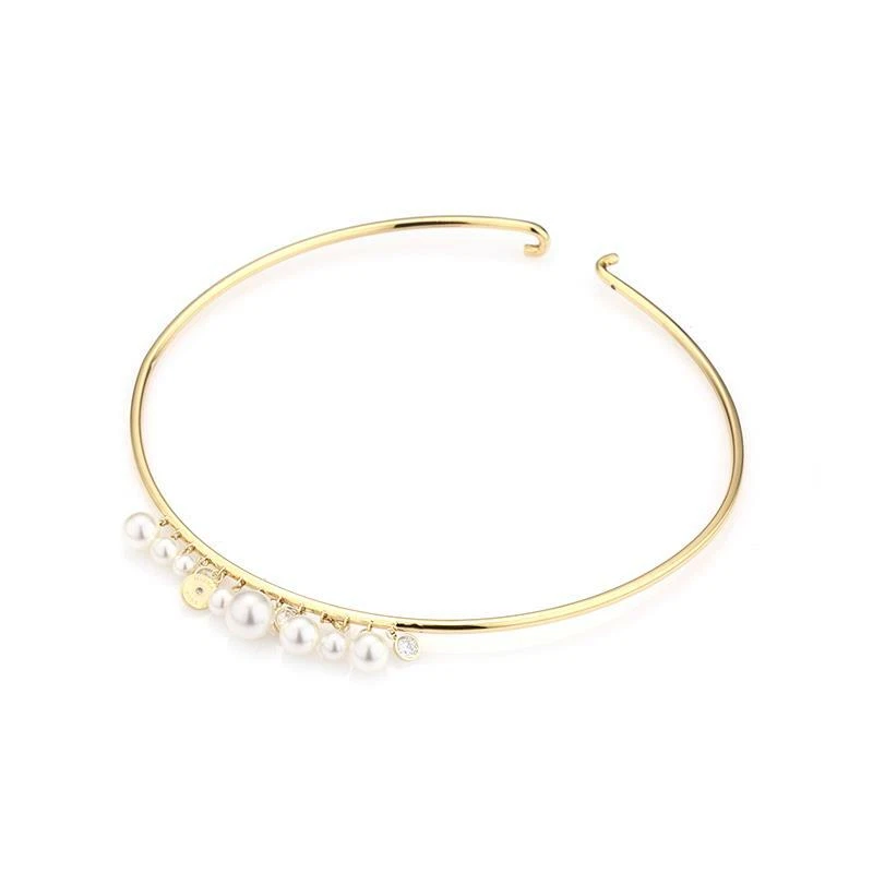 迈克高仕金色水晶和仿珍珠铰边项圈 MKJ6667710 145 美元 — 第 2/4 张图片