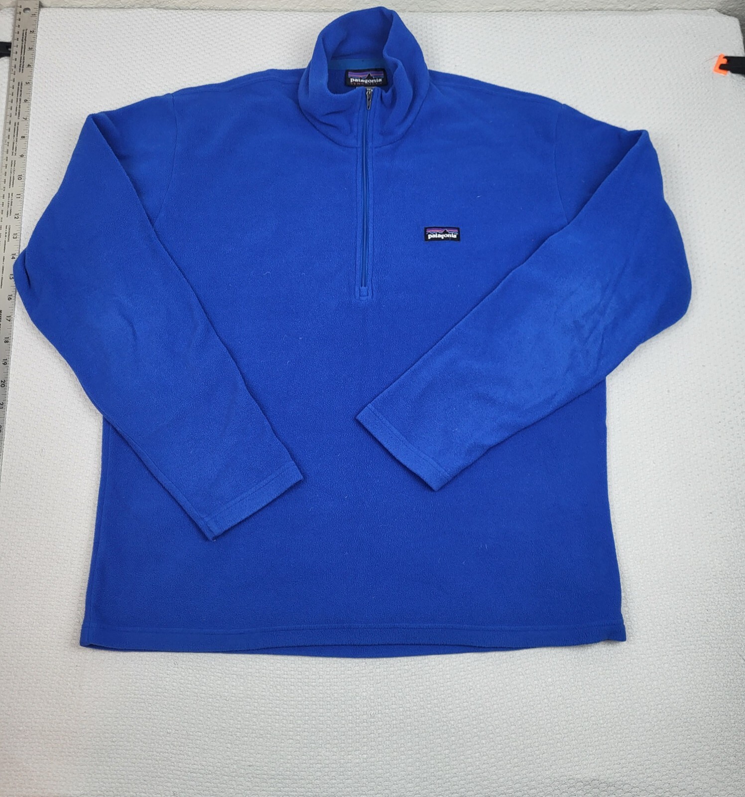 Patagonia Mens Synchilla Quarter Zip Fleece Jacket Medium Blue Lightweight Outdoor Gorpcore Style