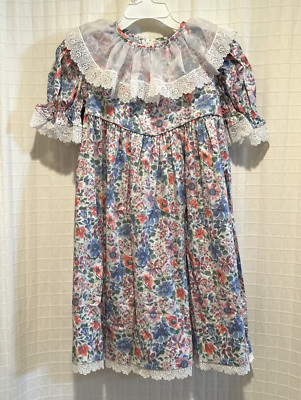 Vintage Emily Brooks Floral Dress Size 6X Short Sleeve SUMMER CLASSIC US Made