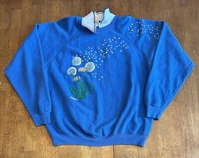 Vintage 80s Morning Sun Nature Sweatshirt Large Flowers Granny Collared