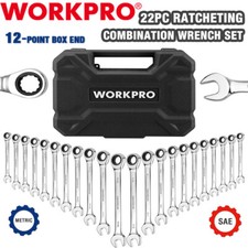 Workpro 22-piece Ratcheting Combination Wrench Set 72 Teeth Cr-v Metric Sae