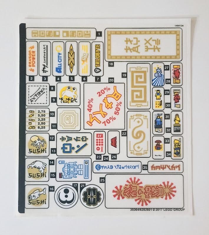 LEGO 70620 NINJAGO City Original Sticker Sheet 2 - Authentic
