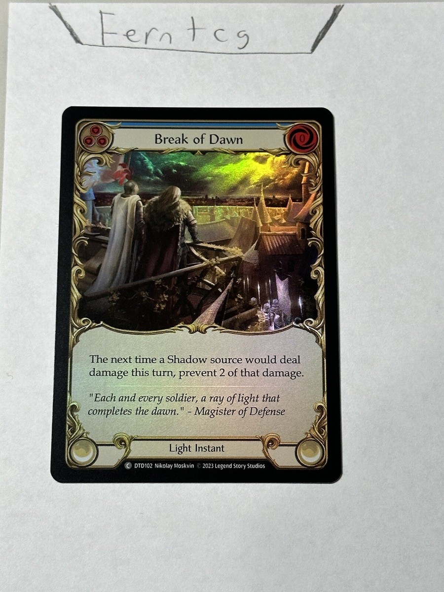 Flesh and Blood Break of Dawn Blue Rare Foil NM Dusk till Dawn Ships Same  Day!