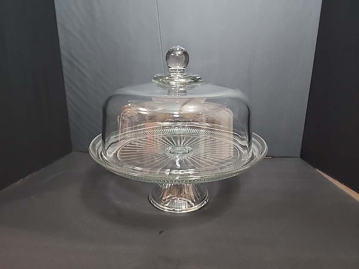 Anchor Hocking 2 Pc Cake Set Cake Stand Canton Design With Box | eBay