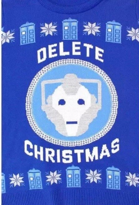 Medium (UK) Doctor Who Cyberman Ugly Delete Christmas Jumper Sweater Dr