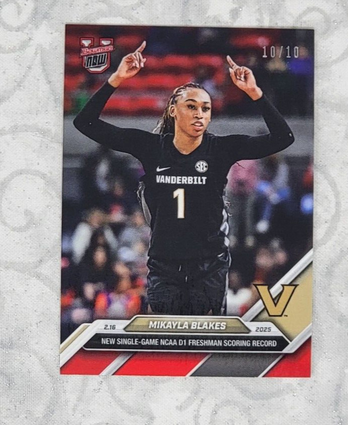 Mikayla Blakes Record 2024-25 Bowman U NOW Basketball # 70 Red Parallel/10
