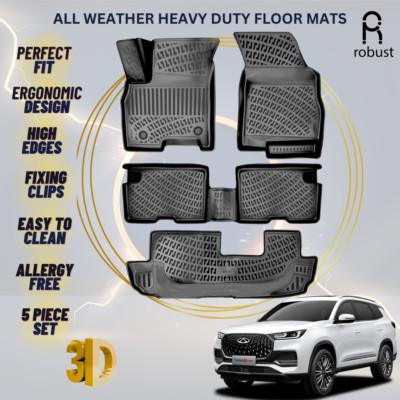Floor Mats Liners For Chery Tiggo 8 2020-2025 7 Seats All Weather Heavy Duty 3D