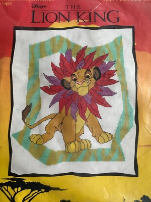 VTG Disney Lion King Simba  I Can t Wait to be King  Counted Cross Stitch Kit
