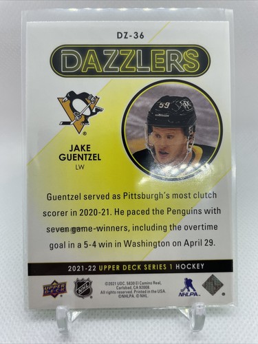 2021-22 Upper Deck DAZZLERS GREEN #DZ-36 JAKE GUENTZEL Pittsburgh Penguins - Picture 2 of 2