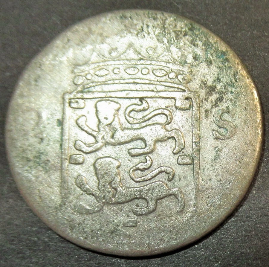 Over date 1767/6 Colonial New York Silver Lion Dime West Frisia Mint COA - Image 3 of 4