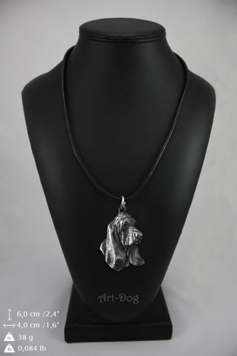 Basset Hound 3 - necklace, keyring, set with a dog in orange box, Art Dog USA - 第 8/12 張圖片