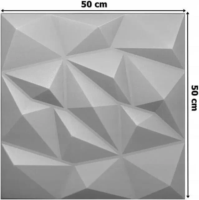 3D Diamant PVC Wandverkleidung Wand Paneele Wandpaneele 50x50 Grau - Bild 3 von 4