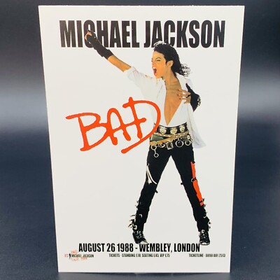 Michael Jackson Bad Tour Wembley London 1988 Concert 4” x 6