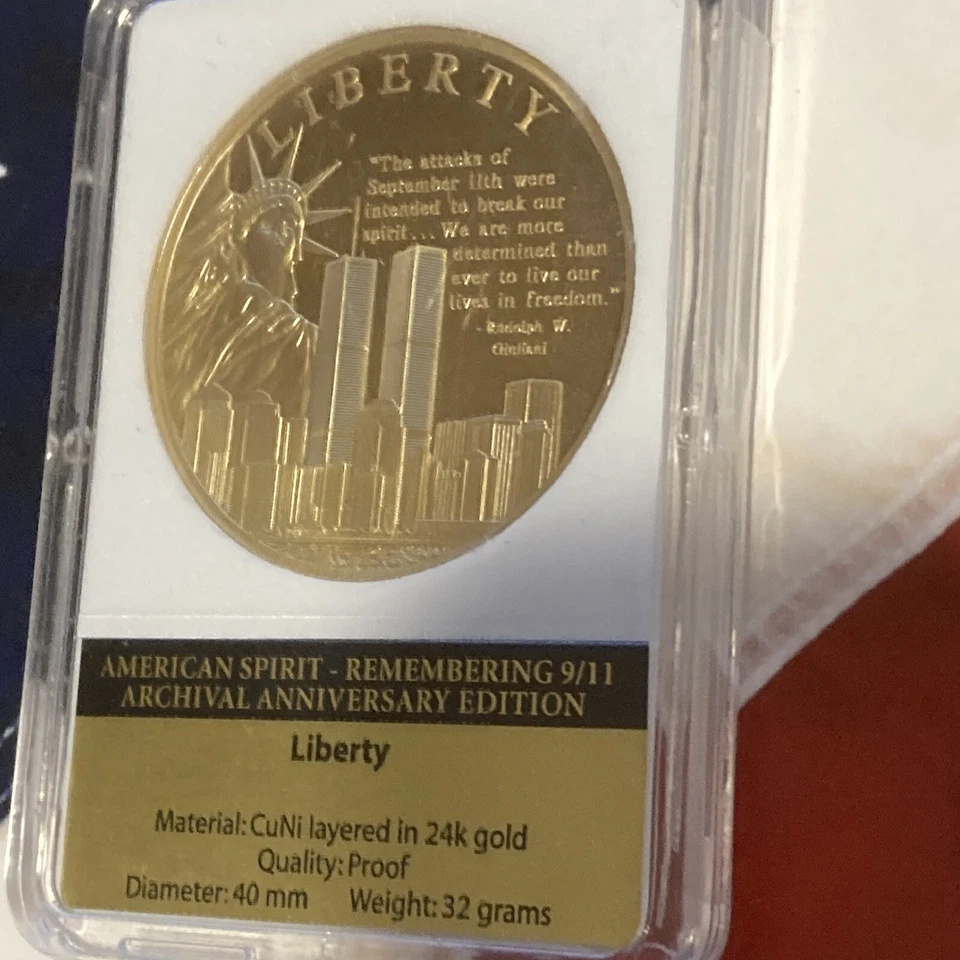 LIBERTY - REMEMBERING 9/11 COMMEMORATIVE COIN ARCHIVAL ANNIVERSARY PROOF - Image 4 of 4