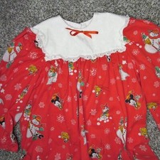 Girls Retro Nightgown Disney Character Holiday Print Pajamas 90s Kids Handmade
