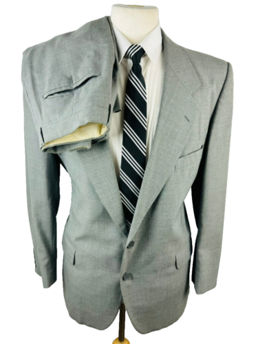 Yves Saint Laurent Mens 40R Gray France Wool 2 Piece Suit With Dress Pants 30x29 - Picture 1 of 13