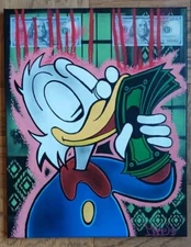 Scrooge Mcduck Painting -  Disney - Money Canvas - 16 X 20 Inches - Original