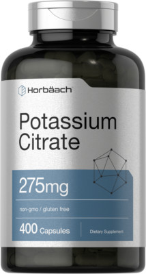 Potassium Citrate Capsules 275 mg | 400 Count | Non-GMO | by Horbaach