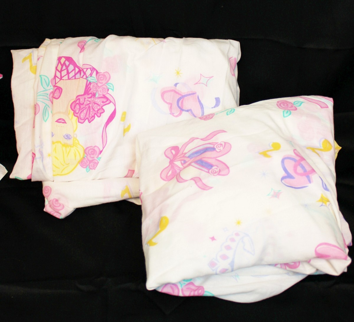 VTG 1995 9 Pc Barbie Full Size Bed Set Comforter Fitted Sheet 