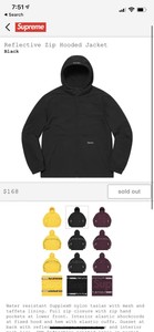 supreme reflective zip hooded jacket