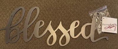 NWT Word Sign Home Decor Wall Hanging  Blessed  Script Primatives By Kathy