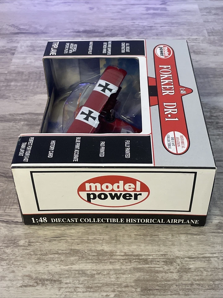 Model Power Fokker DR-1 Triplane Diecast 1:48 Manfred von Richthofen NIB - Image 4 of 4