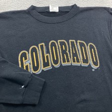 Vintage University of Colorado Buffaloes Sweatshirt Men XL Black Faded 90s