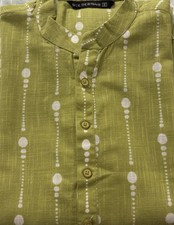 Men  s Olive Green Cotton Kurta   Size Small   Festive/Ethnic Wear