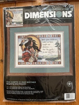 1996 Dimensions Counted Cross Stitch Kit THE EARTH IS OUR MOTHER Native American