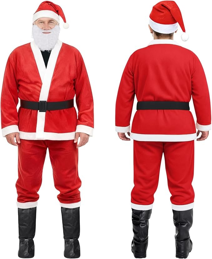 Costume Babbo Natale Santa Claus De Luxe Professionale