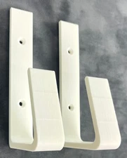 White Championship Belt Wall Mount Brackets | Wall Display Hooks (Set of 2)