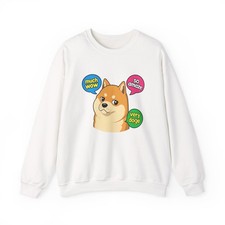 Sweatshirt Much Wow Doge Meme Funny Crypto Un...