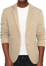 PJ PAUL JONES Men's Slim Fit Beige Jacket Only XL 44R Notch Lapel 2 Button