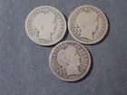 A Lot of 3 silver Barber dimes 1911 1914 1914D  Good  Cond set RGR 573