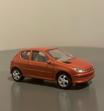 Diecast Norev Peugeot 206 Orange 3 Inches 1/64 Car In Very Good Condition