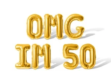 OMG IM 50 Letter Balloon Banner - DIY 50th Birthday Party Decorations