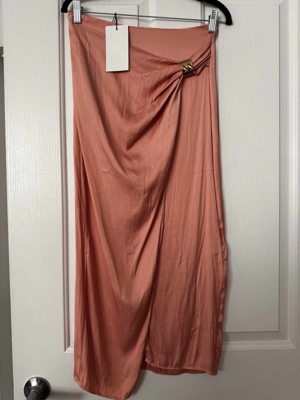 Zara Satin Skirt Midi Size Medium