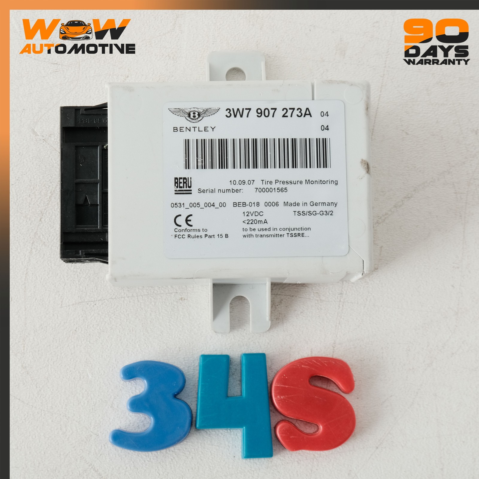 04-17 BENTLEY CONTINENTAL FLYING SPUR TPMS TIRE PRESSURE MONITORING SENSOR OEM