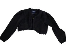 Chaps Girls Black Knit Long Sleeve Button-Front Cardigan 3T 100% Cotton