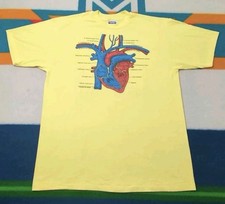 Vintage 1979 Leslie Arwin Diagram Shirt Heart Anatomy Single Stitch USA Made XL
