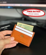 Vintage RRL Ralph Lauren Saddle Leather Card Holder Wallet Tan Brown USA Style