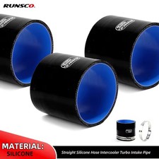 Turbo Straight Coupler Hose & Intercooler Intake Connector Silicone Black Blue