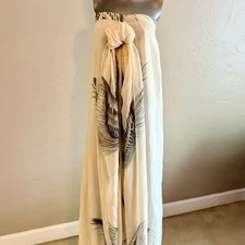 Jasmine Boutique silk versatile strapless vacation dress w/hummingbird print