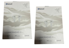 2 PACK Razer Hammerhead True Wireless Mercury Bluetooth Gaming Earbuds White NEW