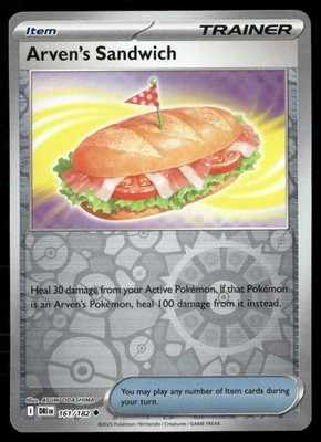 Arven's Sandwich 161/182 Uncommon Destined Rivals Pokemon Reverse Holo Near Mint